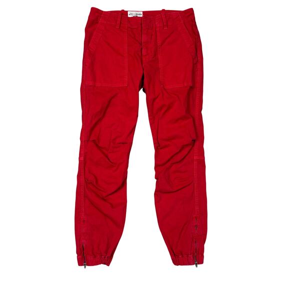 Nili Lotan Jenna Cargo Zip Joggers Red Pants Women´s 0...
